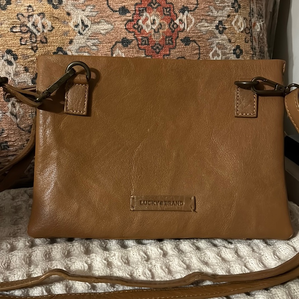 Lucky Brand Leather wristlet/ Crossbody Bag